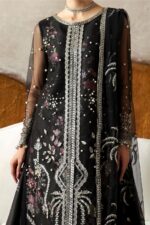 Vanya | 3 Piece black net Embroidered  Net & Charmeuse - RV-09 | Ready To Wear - Image 5
