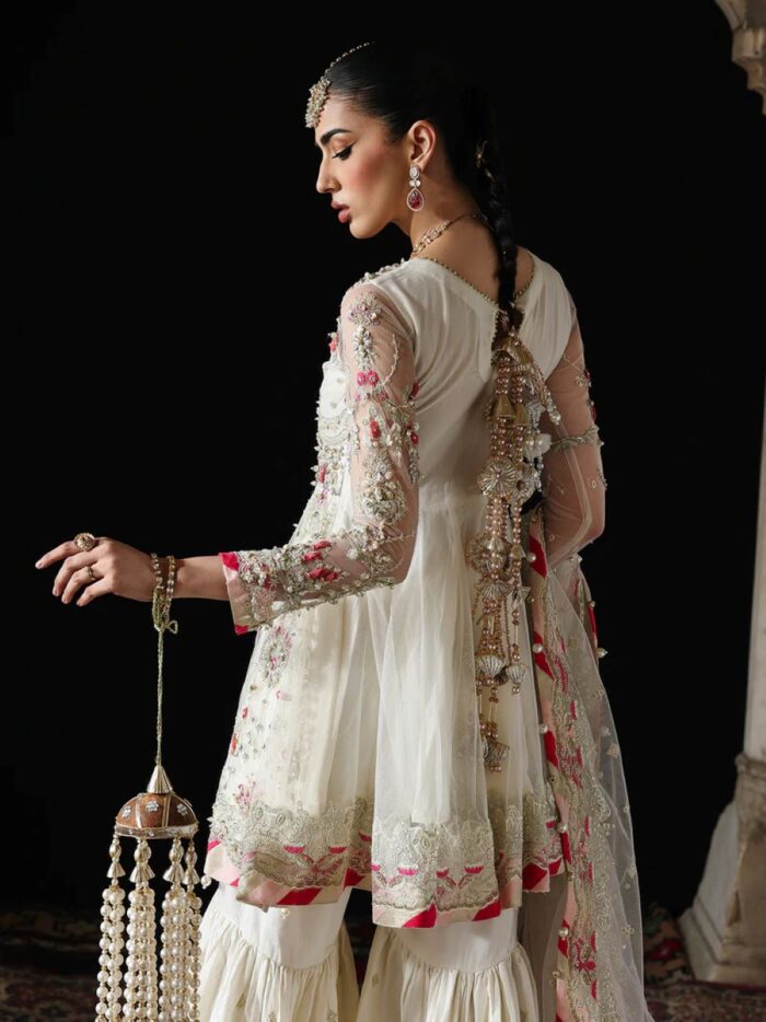 Ally's Official | 3 Piece Luxury Organza  Embroidered   | AR-166 Aangan | Ready To Wear - Image 4