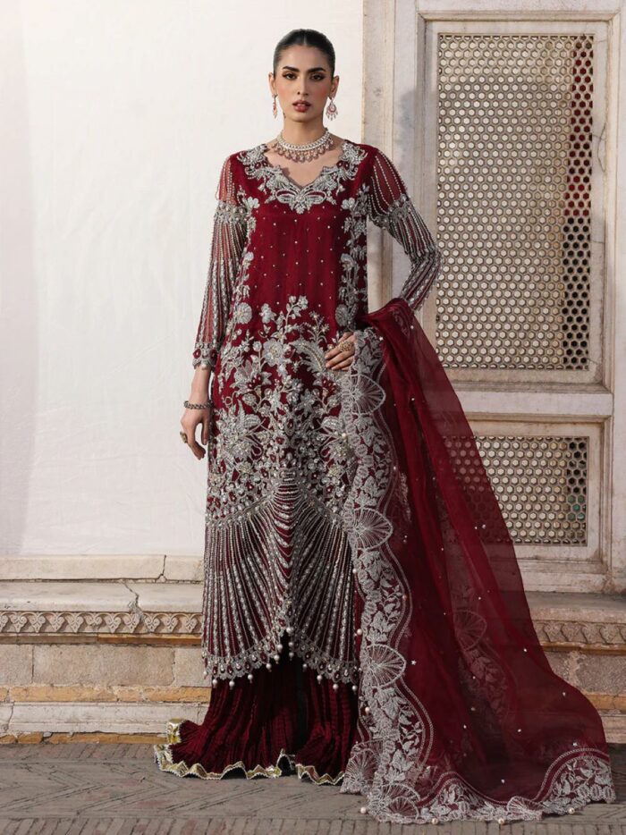 Ally's Official | 3 Piece Luxury Organza Embroidered suit  | AR-169 Mehrun | Ready To Wear - Image 8
