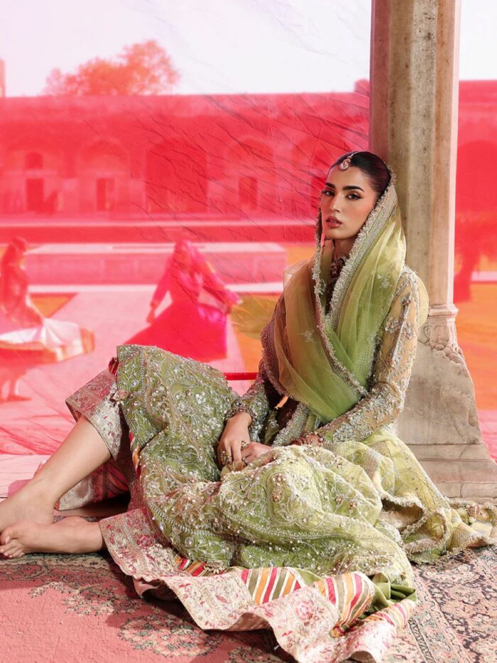 Ally's Official | 3 Piece Luxury Organza lehenga Embroidered   | AR-178 Reet | Ready To Wear - Image 2