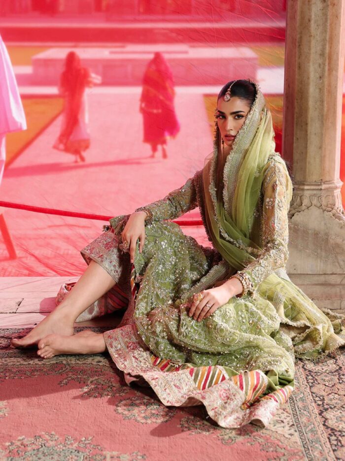 Ally's Official | 3 Piece Luxury Organza lehenga Embroidered   | AR-178 Reet | Ready To Wear - Image 3