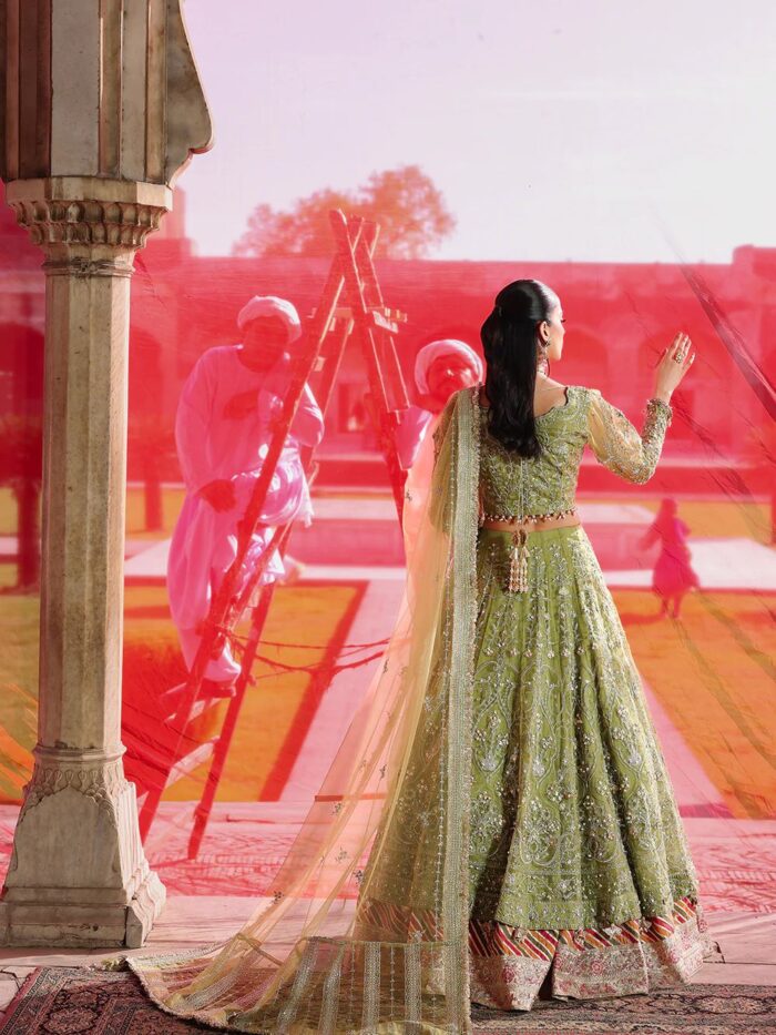 Ally's Official | 3 Piece Luxury Organza lehenga Embroidered   | AR-178 Reet | Ready To Wear - Image 6