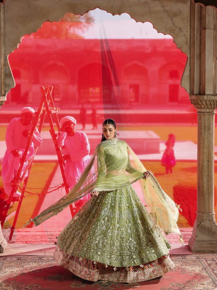 Ally's Official | 3 Piece Luxury Organza lehenga Embroidered   | AR-178 Reet | Ready To Wear - Image 8