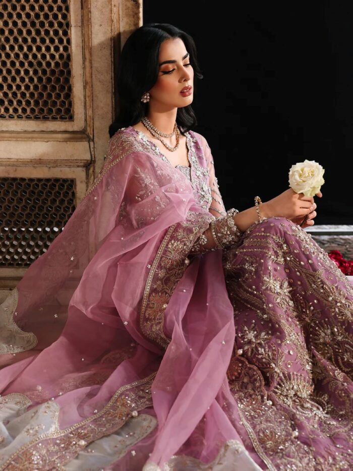 Ally's Official | 3 Piece Luxury net Maxi Embroidered   | AR-165 Rasm | Ready To Wear - Image 3