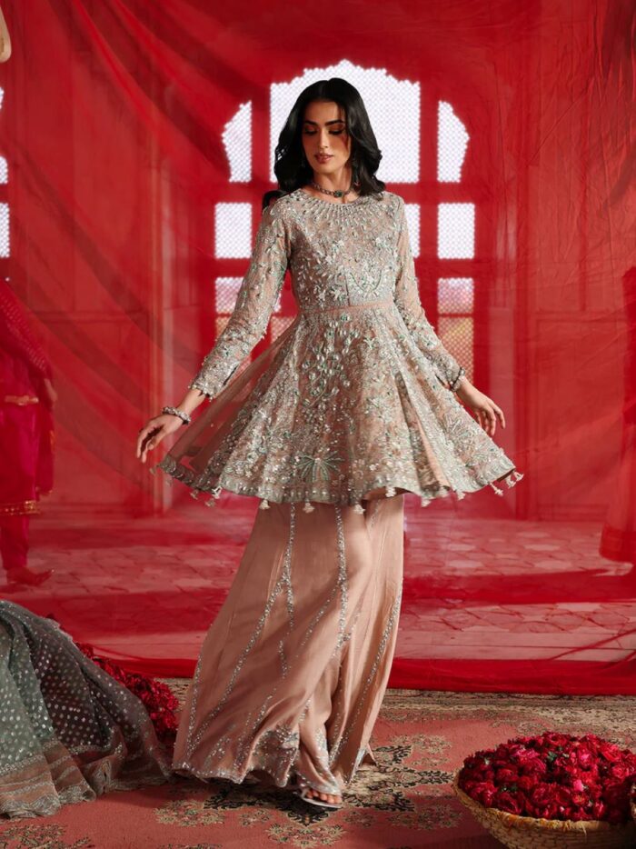 Ally's Official | 3 Piece Luxury Khadi Net peplum Embroidered   | AR-168 Mira | Ready To Wear - Image 2