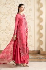 MARIA.B | 3 Piece Embroidered Tissue Silk Suit -SF-EA26-12-Pink  | Ready To Wear - Image 5