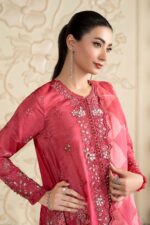 MARIA.B | 3 Piece Embroidered Tissue Silk Suit -SF-EA26-12-Pink  | Ready To Wear - Image 3
