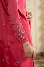 MARIA.B | 3 Piece Embroidered Tissue Silk Suit -SF-EA26-12-Pink  | Ready To Wear - Image 6