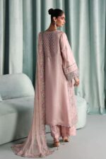 MARIA.B | 3 Piece Embroidered Raw Silk Suit -SF-EA26-37-Pink | Ready To Wear - Image 3