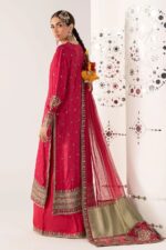 MARIA.B | 3 Piece Embroidered Raw Silk Suit -SF-PF26-10-Pink | Ready To Wear - Image 3