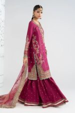 MARIA.B | 3 Piece Embroidered Raw Silk Suit -SF-EA25-02R1-Pink | Ready To Wear - Image 7