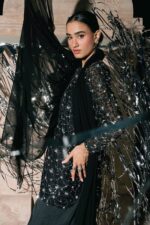 MARIA.B | 3 Piece Embroidered Net Suit -SF-EA26-01-Black | Ready To Wear - Image 4
