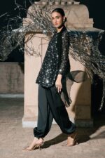 MARIA.B | 3 Piece Embroidered Net Suit -SF-EA26-01-Black | Ready To Wear - Image 5
