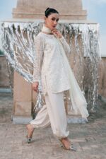 MARIA.B | 3 Piece Embroidered Net Suit -SF-EA26-01-Off White | Ready To Wear - Image 6