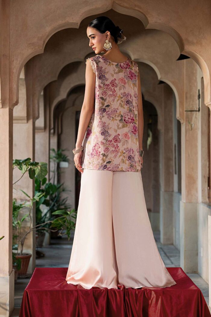MARIA.B | 2 Piece Embroidered Textured Silk Suit -SF-EA26-03-Peach | Ready To Wear - Image 2