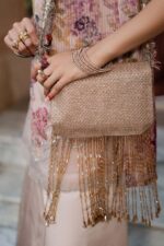 MARIA.B | 2 Piece Embroidered Textured Silk Suit -SF-EA26-03-Peach | Ready To Wear - Image 8