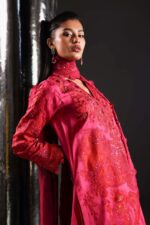 MARIA.B | 3 Piece Embroidered  Tissue Silk Suit -SF-EA26-07-Pink | Ready To Wear - Image 2
