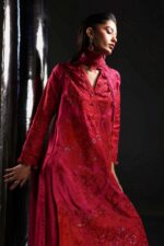 MARIA.B | 3 Piece Embroidered  Tissue Silk Suit -SF-EA26-07-Pink | Ready To Wear - Image 3