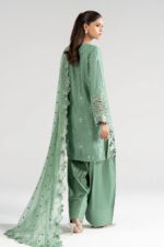 MARIA.B | 3 Piece Embroidered Raw Silk Suit -SF-EA26-09-Sea Green | Ready To Wear - Image 2