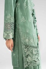 MARIA.B | 3 Piece Embroidered Raw Silk Suit -SF-EA26-09-Sea Green | Ready To Wear - Image 6