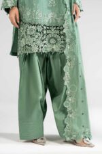 MARIA.B | 3 Piece Embroidered Raw Silk Suit -SF-EA26-09-Sea Green | Ready To Wear - Image 7