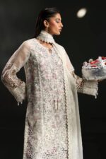MARIA.B | 3 Piece Embroidered  Organza Suit -SF-EA26-11-Off White | Ready To Wear - Image 2