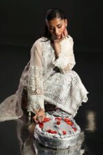 MARIA.B | 3 Piece Embroidered  Organza Suit -SF-EA26-11-Off White | Ready To Wear - Image 4