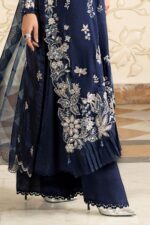 MARIA.B | 3 Piece Embroidered  Tissue Silk Suit  -SF-SF-EA26-12-Blue | Ready To Wear - Image 5