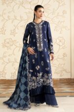 MARIA.B | 3 Piece Embroidered  Tissue Silk Suit  -SF-SF-EA26-12-Blue | Ready To Wear - Image 6