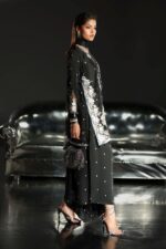 MARIA.B | 3 Piece Embroidered Charmeuse Suit -SF-EA26-16-Black | Ready To Wear - Image 6