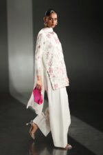 MARIA.B | 3 Piece Embroidered Raw Silk Suit -SF-EA26-23-Off White | Ready To Wear - Image 7