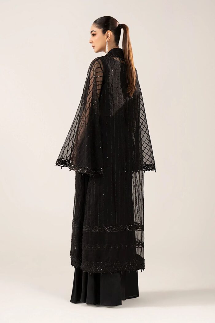 MARIA.B | 3 Piece Embroidered Organza Suit -MST-SF-EF26-12-Black | Ready To Wear - Image 2