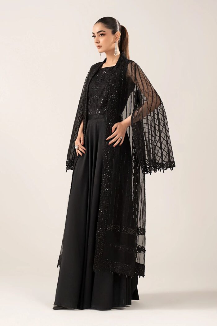 MARIA.B | 3 Piece Embroidered Organza Suit -MST-SF-EF26-12-Black | Ready To Wear - Image 7