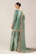 MARIA.B | 3 Piece Embroidered Raw Silk Suit -SF-EF26-28-Green | Ready To Wear - Image 2