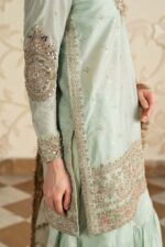 MARIA.B | 3 Piece Embroidered Cotton Lurex Suit -SF-EF26-30-Sea Green | Ready To Wear - Image 4