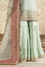 MARIA.B | 3 Piece Embroidered Cotton Lurex Suit -SF-EF26-30-Sea Green | Ready To Wear - Image 5