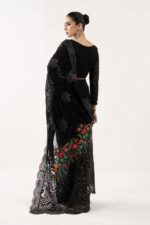MARIA.B | 3 Piece Embroidered Chiffon Saree -SF-EF26-40-Black | Ready To Wear - Image 2