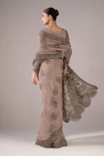 MARIA.B | 3 Piece Embroidered Chiffon Saree -SF-EF26-40-Grey | Ready To Wear - Image 7