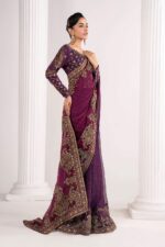 MARIA.B | 3 Piece Embroidered Chiffon Saree -SF-EF26-67-Purple | Ready To Wear - Image 7