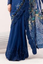 MARIA.B | 3 Piece Embroidered Chiffon Saree -SF-EF26-69-Blue | Ready To Wear - Image 5