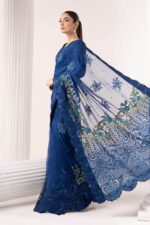 MARIA.B | 3 Piece Embroidered Chiffon Saree -SF-EF26-69-Blue | Ready To Wear - Image 7