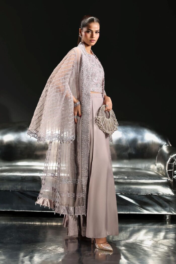 MARIA.B | 3 Piece Embroidered Organza Suit -SF-EF26-12-Lilac | Ready To Wear - Image 5