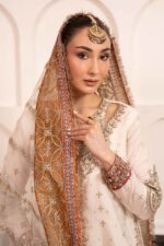 MARIA.B | 3 Piece Embroidered Cotton Lurex Suit -SF-EF26-30-Off White | Ready To Wear - Image 4