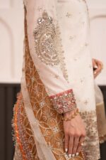 MARIA.B | 3 Piece Embroidered Cotton Lurex Suit -SF-EF26-30-Off White | Ready To Wear - Image 6