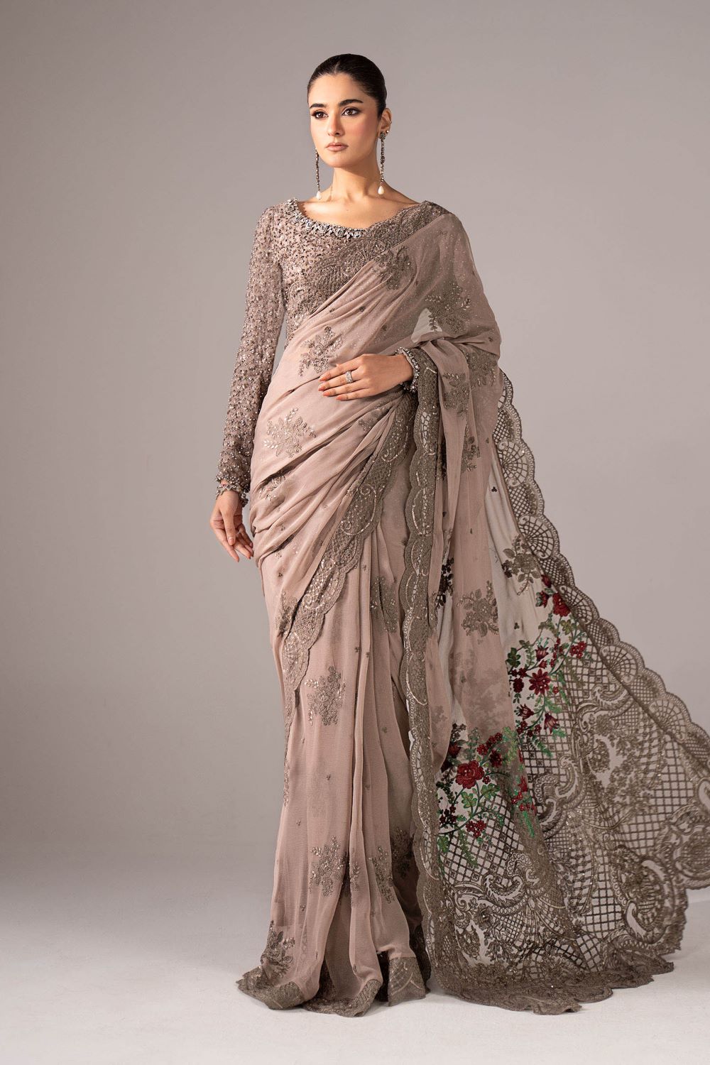 SF-EF26-40-Grey Pakistani Luxury dresses collection by House of Zayra in UK online