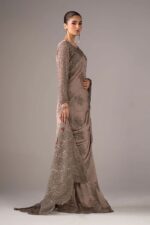 MARIA.B | 3 Piece Embroidered Chiffon Saree -SF-EF26-40-Grey | Ready To Wear - Image 6