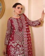 Ally's Official | 3 Piece Luxury Organza embroidered ghararah  |AR-111| Ready To Wear - Image 6