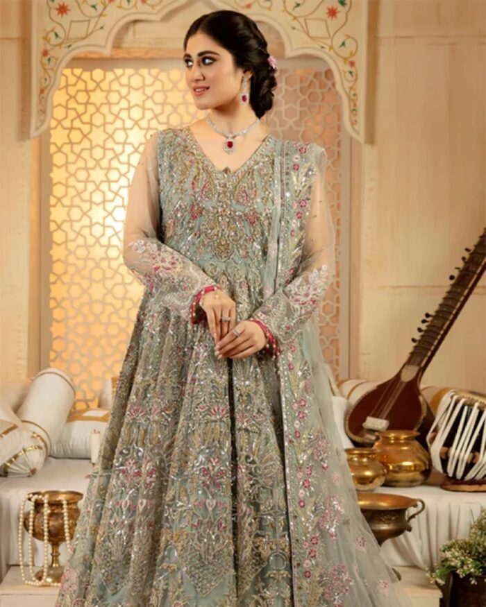 Ally's Official | 3 Piece Luxury  Maxi Embroidered  |AR-23 | Ready To Wear - Image 3