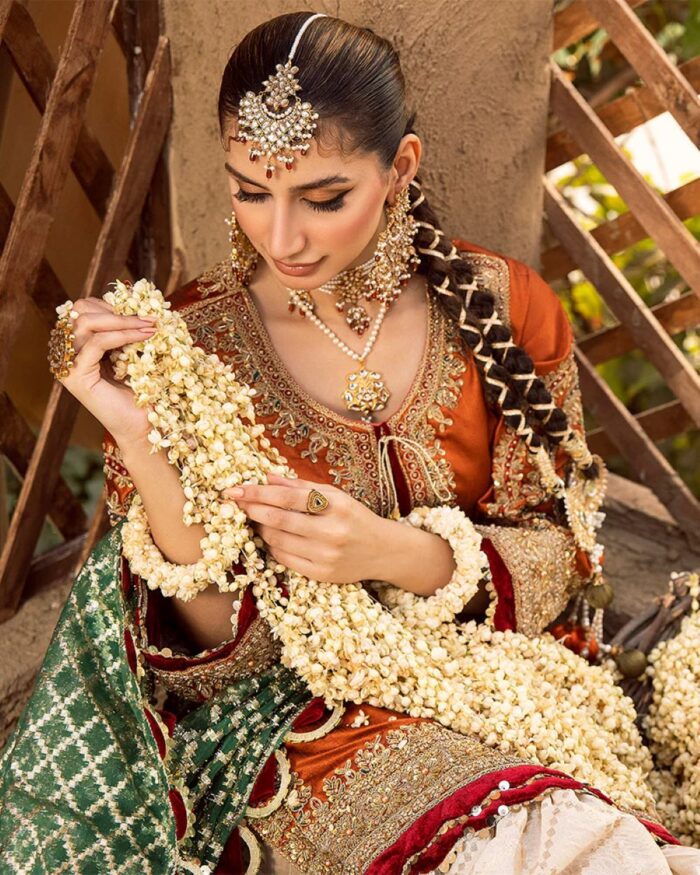 Ally's Official | 3 Piece Luxury Organza Gharara Embroidered  |Aroosh - AR-83 | Ready To Wear - Image 3