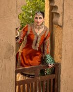 Ally's Official | 3 Piece Luxury Organza Gharara Embroidered  |Aroosh - AR-83 | Ready To Wear - Image 5